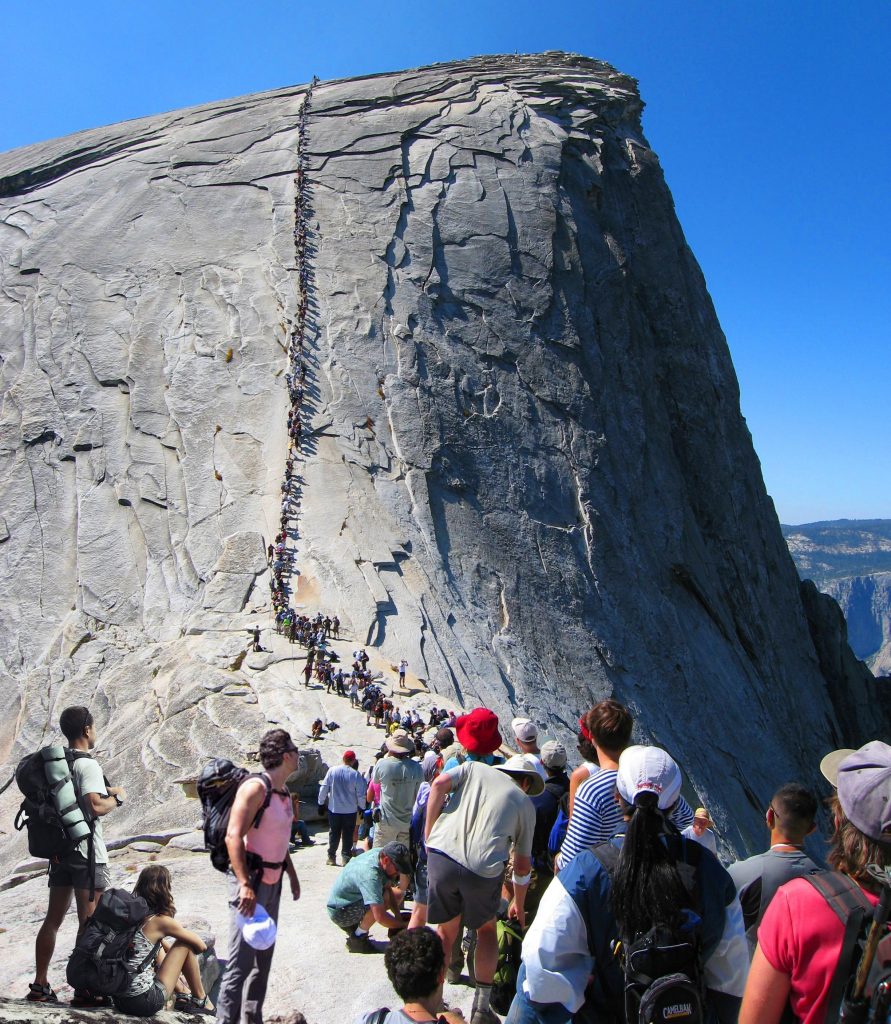 hike to top of half dome cables climbing
