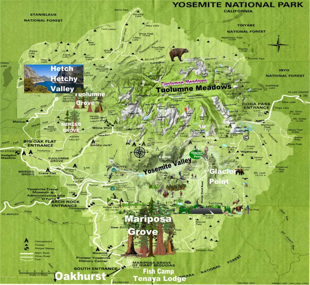 mapa de Yosemite map